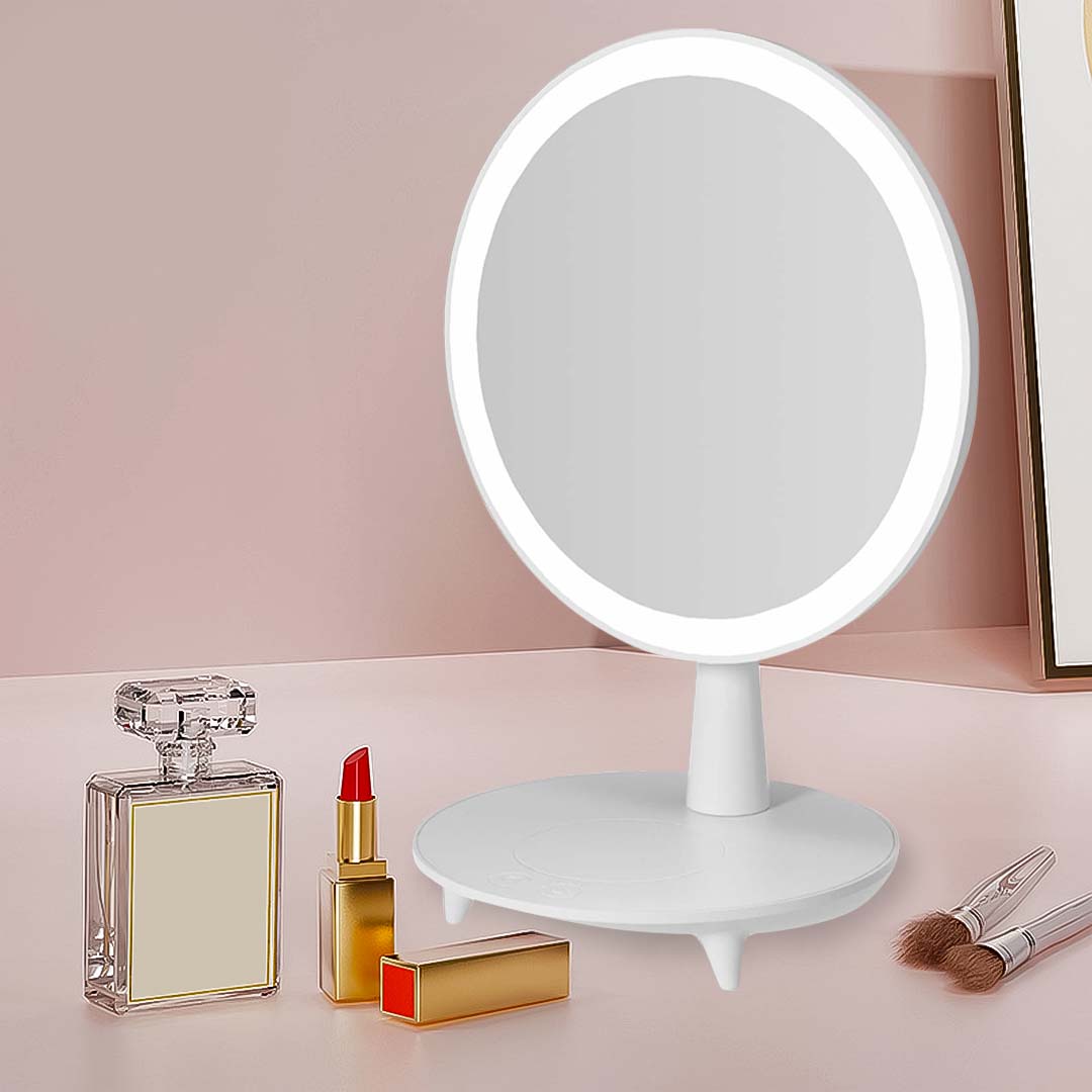 Round White LED Light Mirror