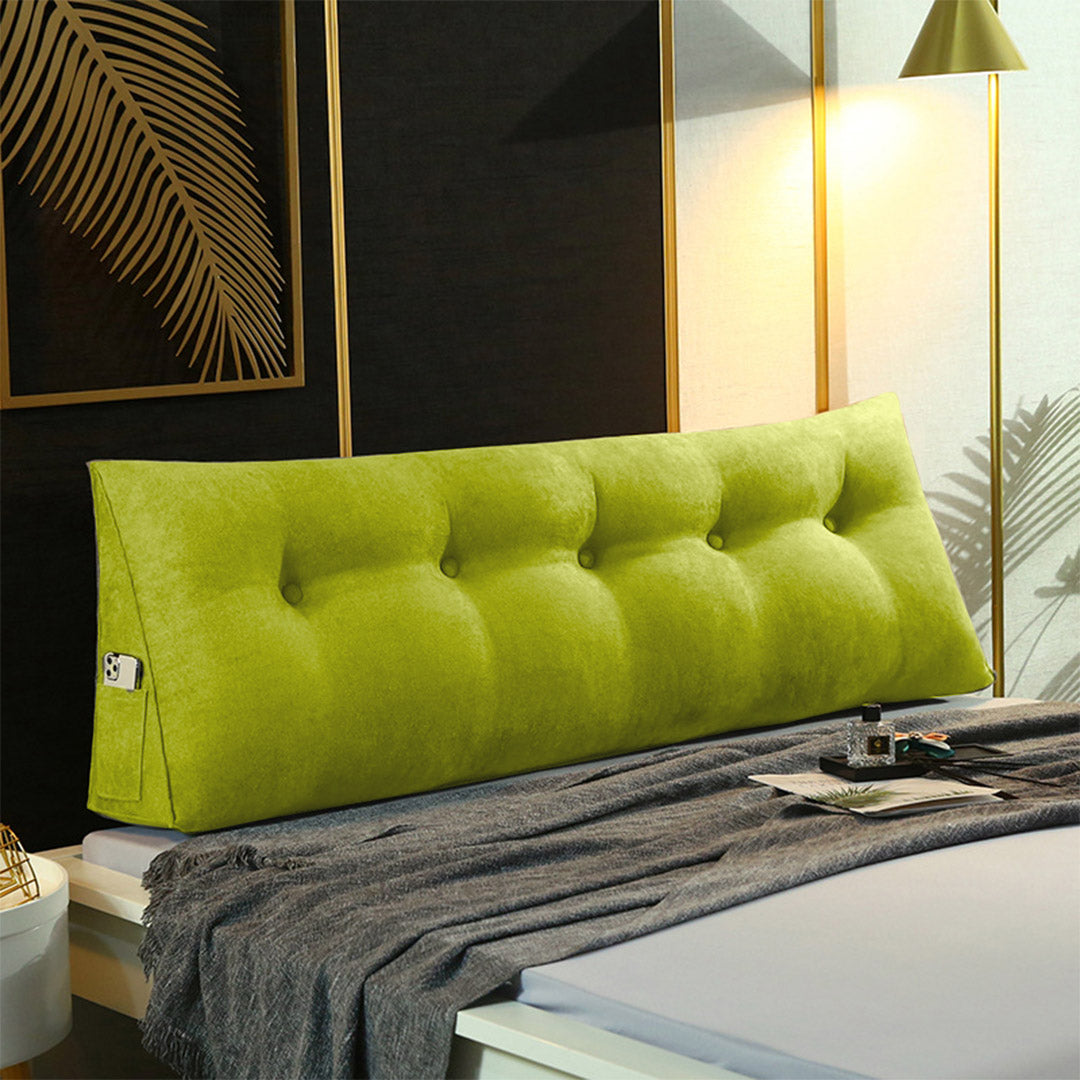 SOGA 120cm Green Triangular Wedge Bed Pillow Headboard Backrest Bedside Tatami Cushion Home Decor