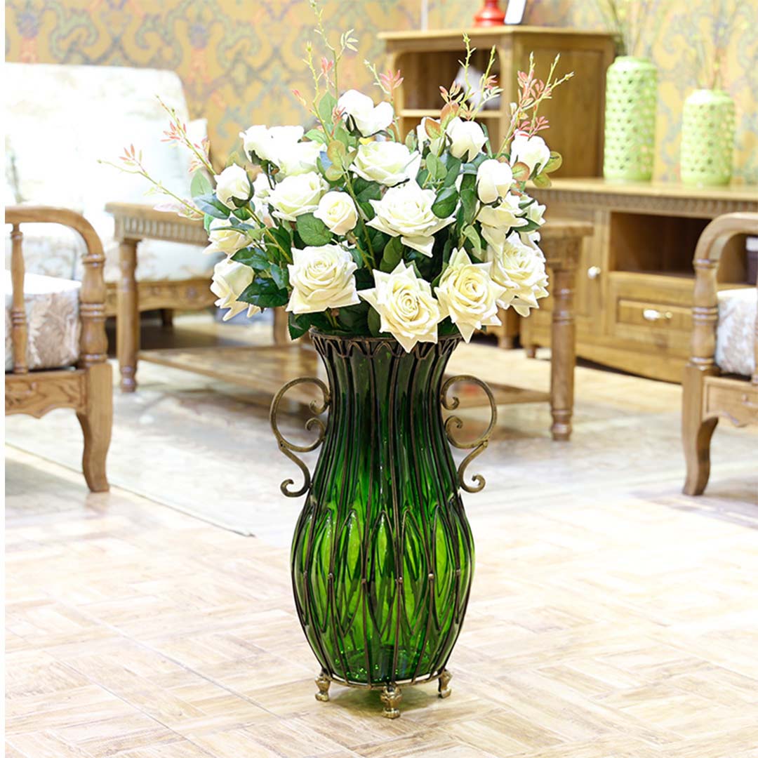 Glass Floor Vase With Stand