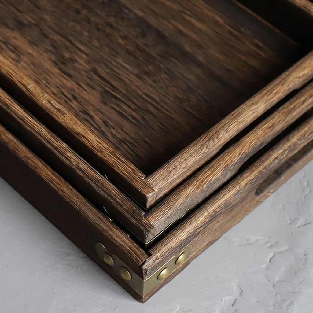 Rectangular Wooden Food Tray