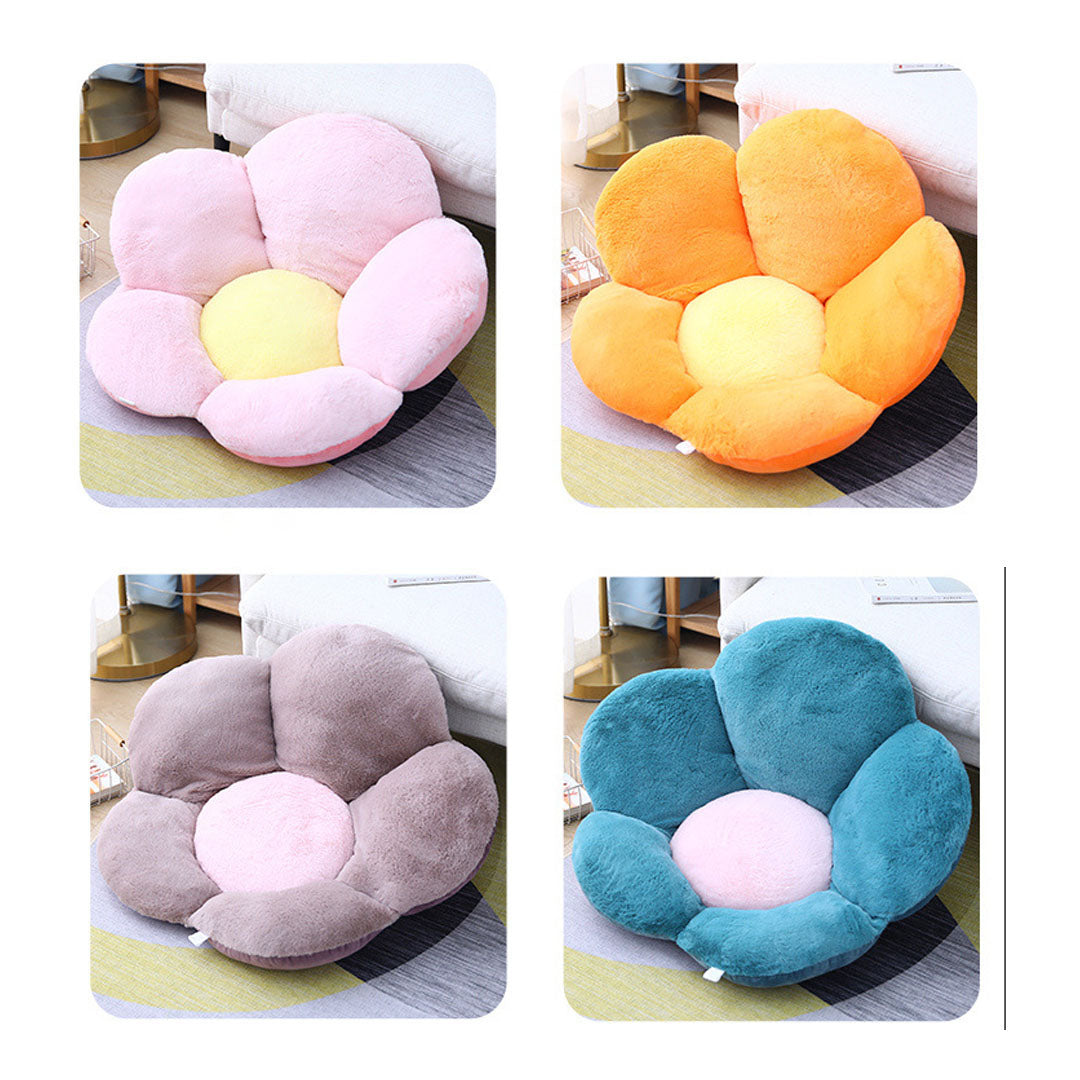 SOGA Green Whimsical Big Flower Shape Cushion Soft Leaning Bedside Pad Floor Plush Pillow Home Decor