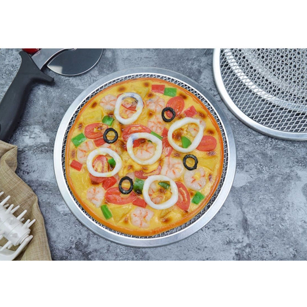 SOGA 14-inch Round Seamless Aluminium Nonstick Commercial Grade Pizza Screen Baking Pan