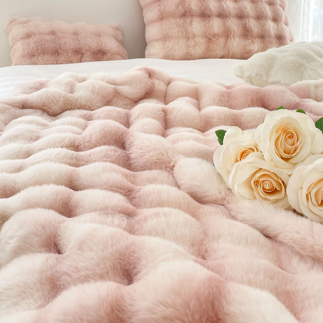 SOGA 200cm Light Pink Fur Fuzzy Super Soft and Cozy Fluffy Throw Blanket