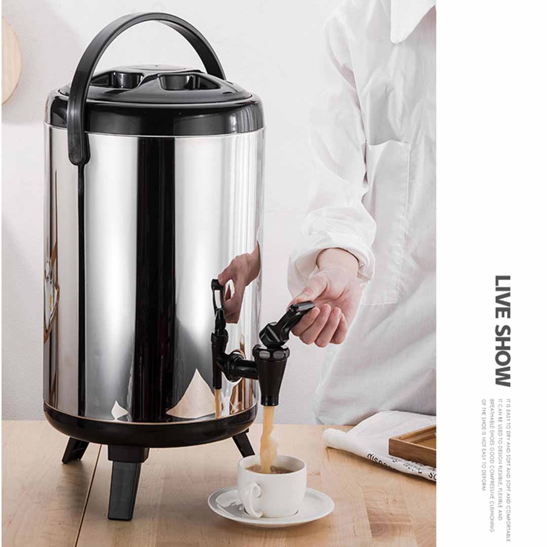 SOGA 12L Portable Insulate Cold/Heat Coffee Bubble Tea Pot Beer Barrel With Dispenser