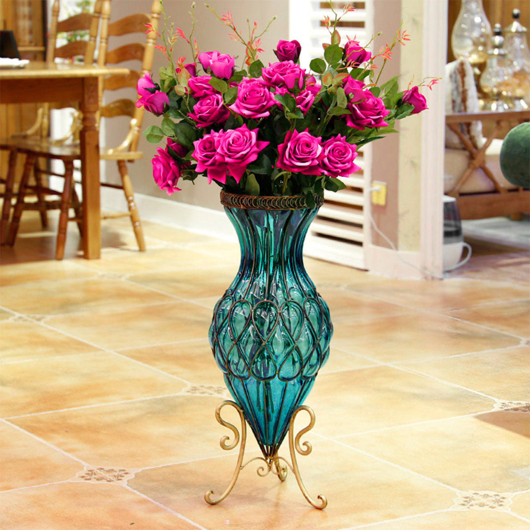 Glass Vase With Artificial Flower