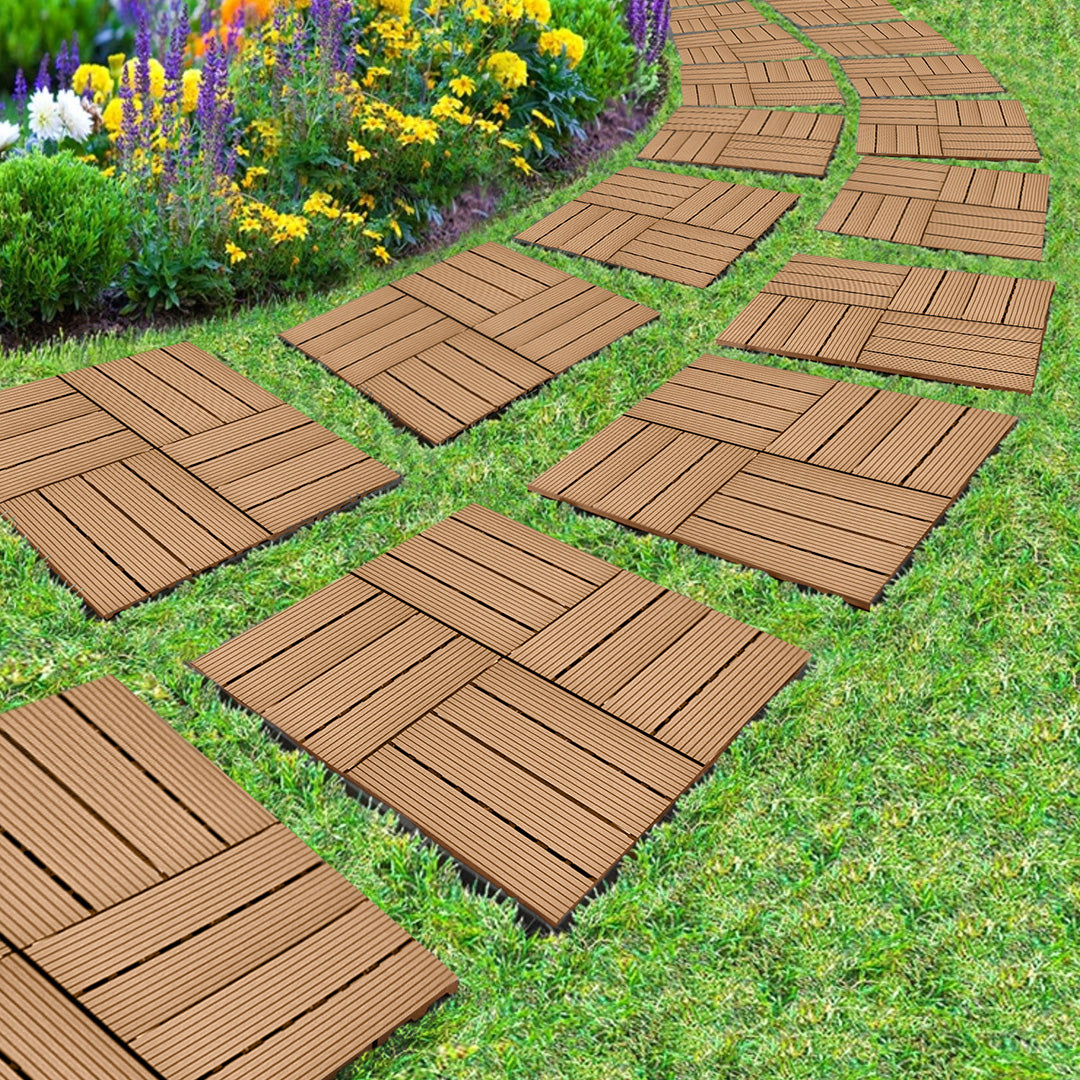 DIY Wooden Composite Decking Tiles (11-Pack)