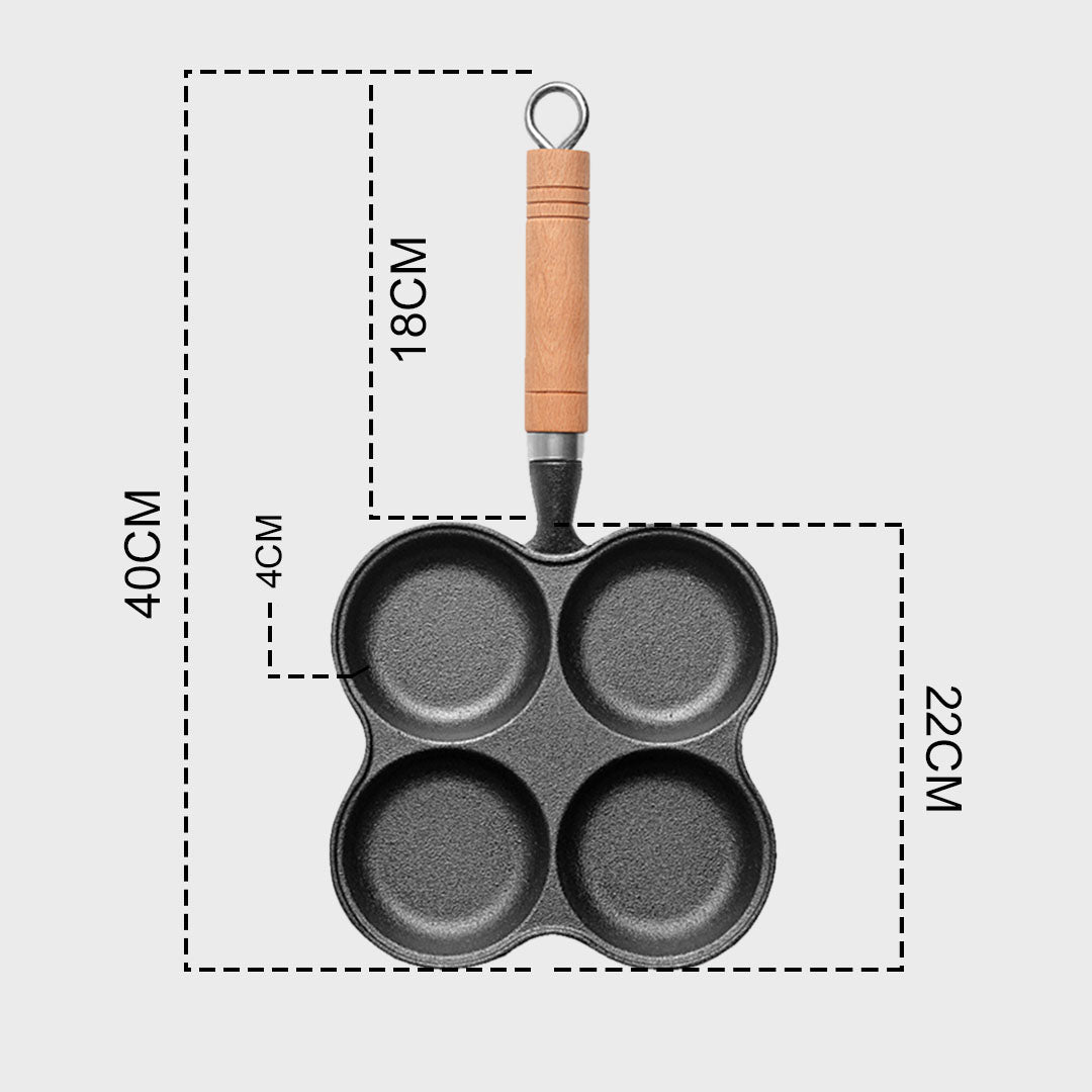 4 Mold Multi-Portion Frying Pan