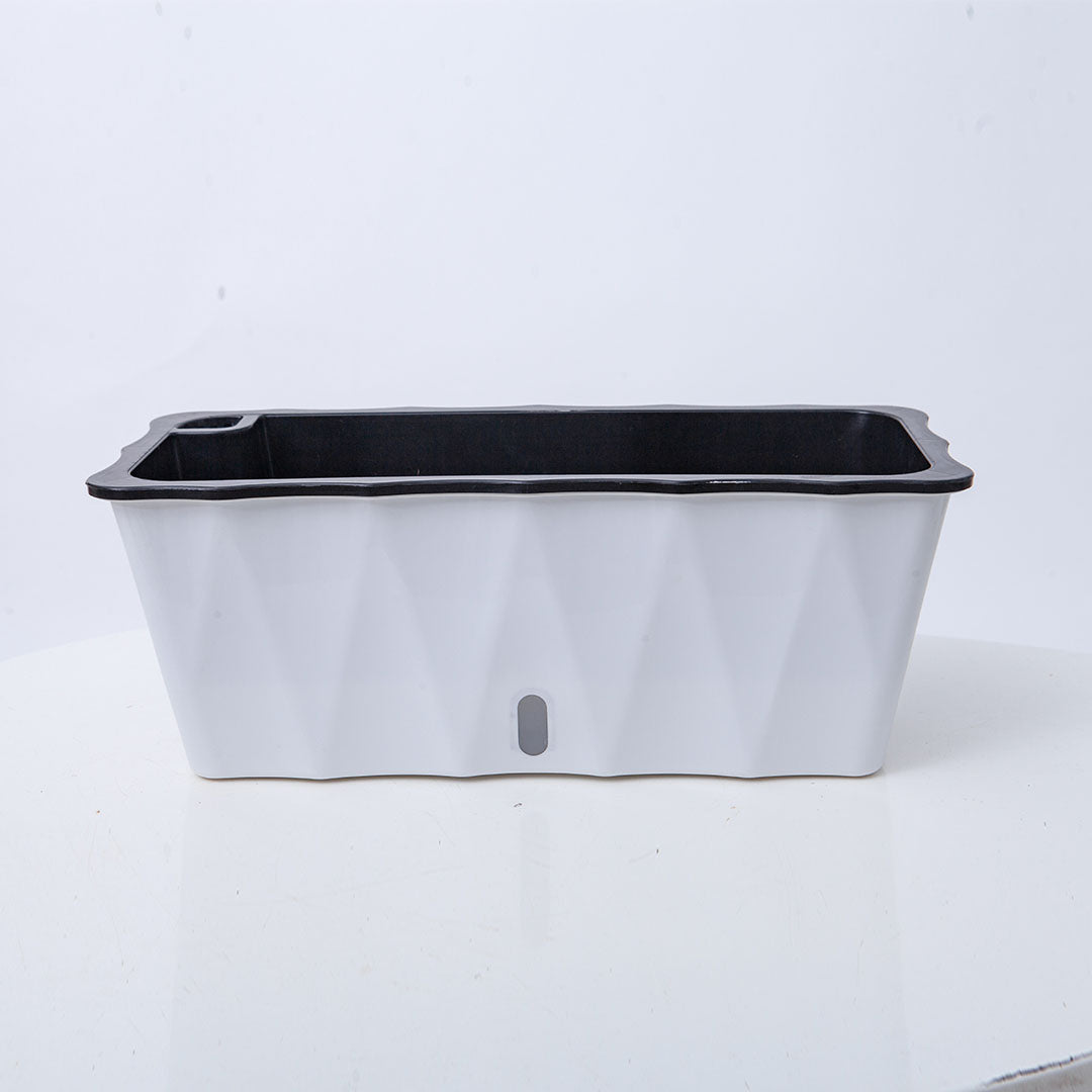 SOGA 50cm Large White Rectangular Flowerpot Vegetable Herb Flower Outdoor Plastic Box Garden Decor