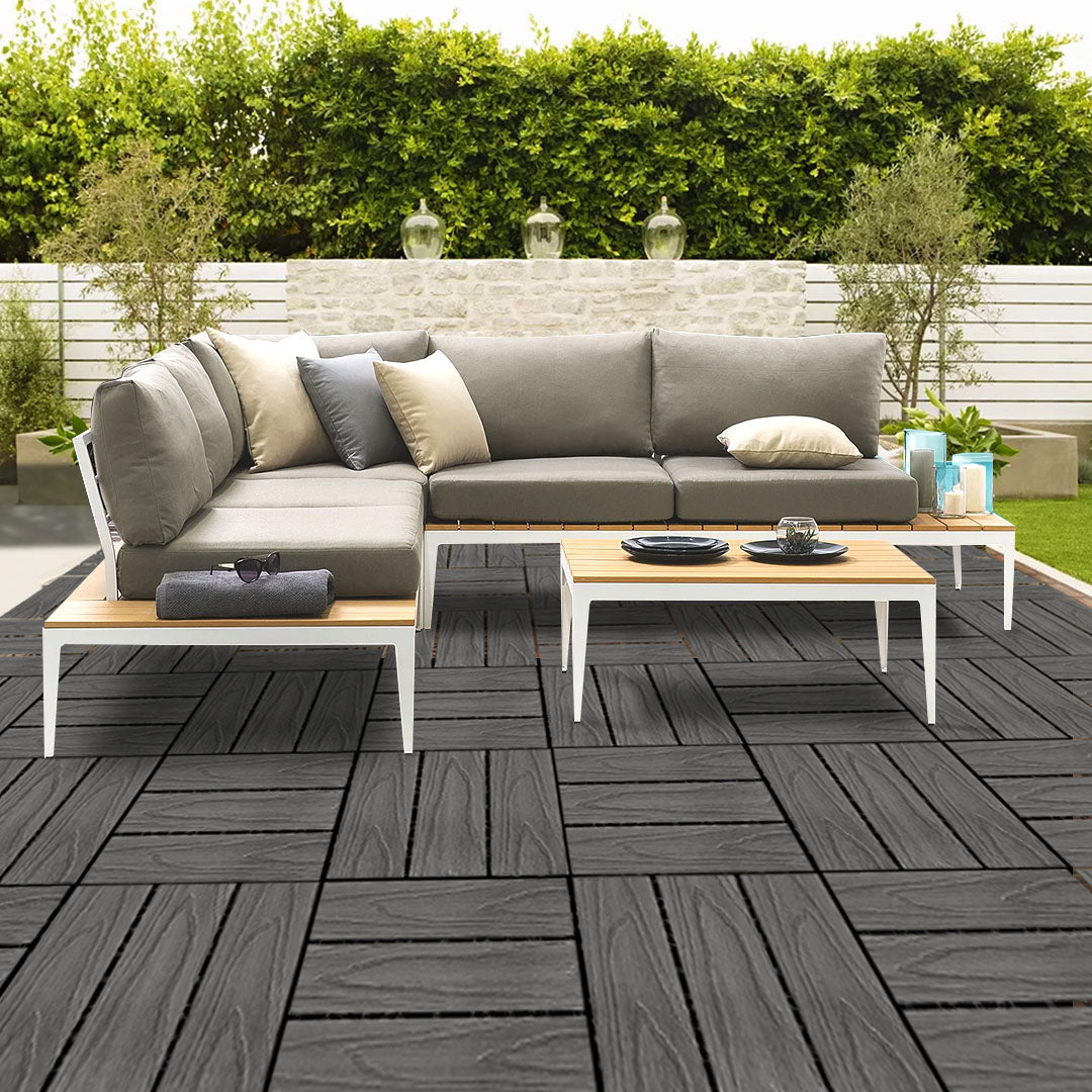 DIY Wooden Composite Decking Tiles (11-Pack)