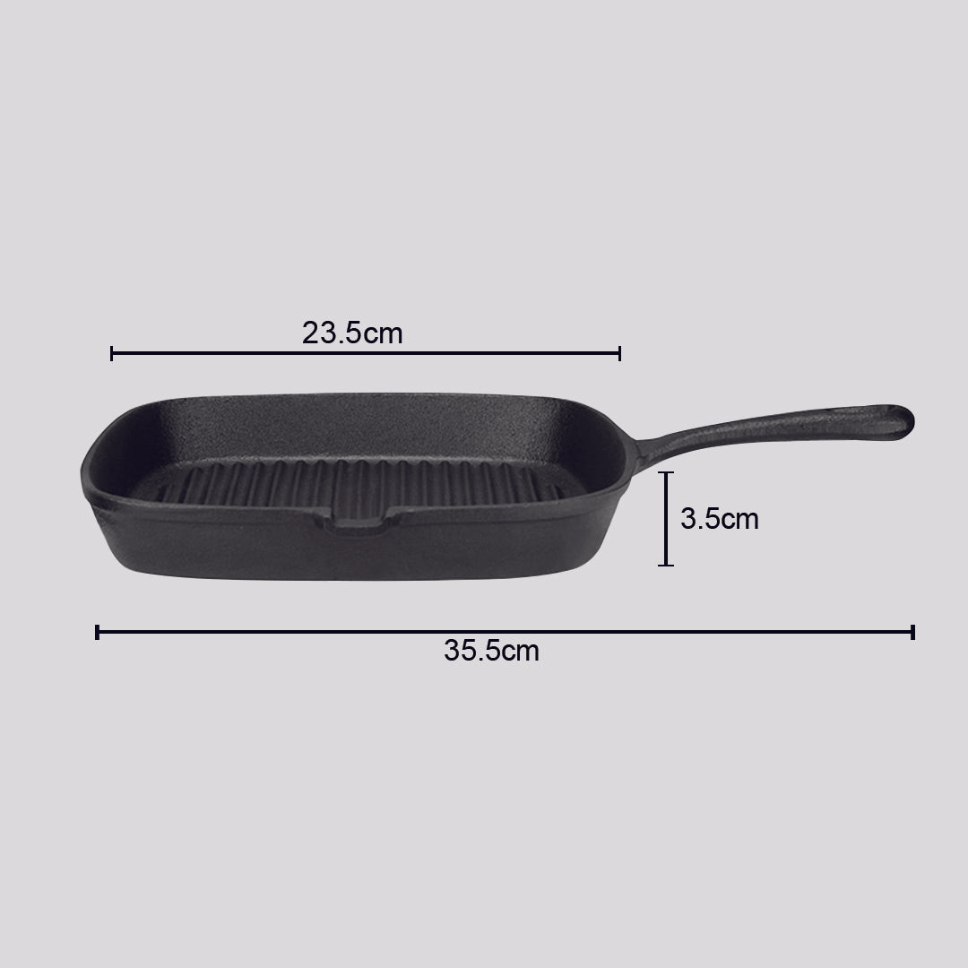 Square Ribbed Sizzle Pan