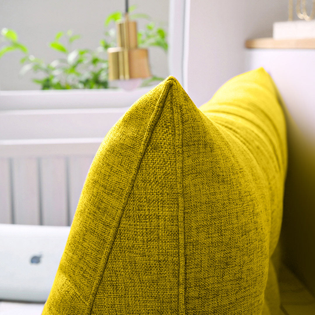 SOGA 180cm Yellow Triangular Wedge Bed Pillow Headboard Backrest Bedside Tatami Cushion Home Decor