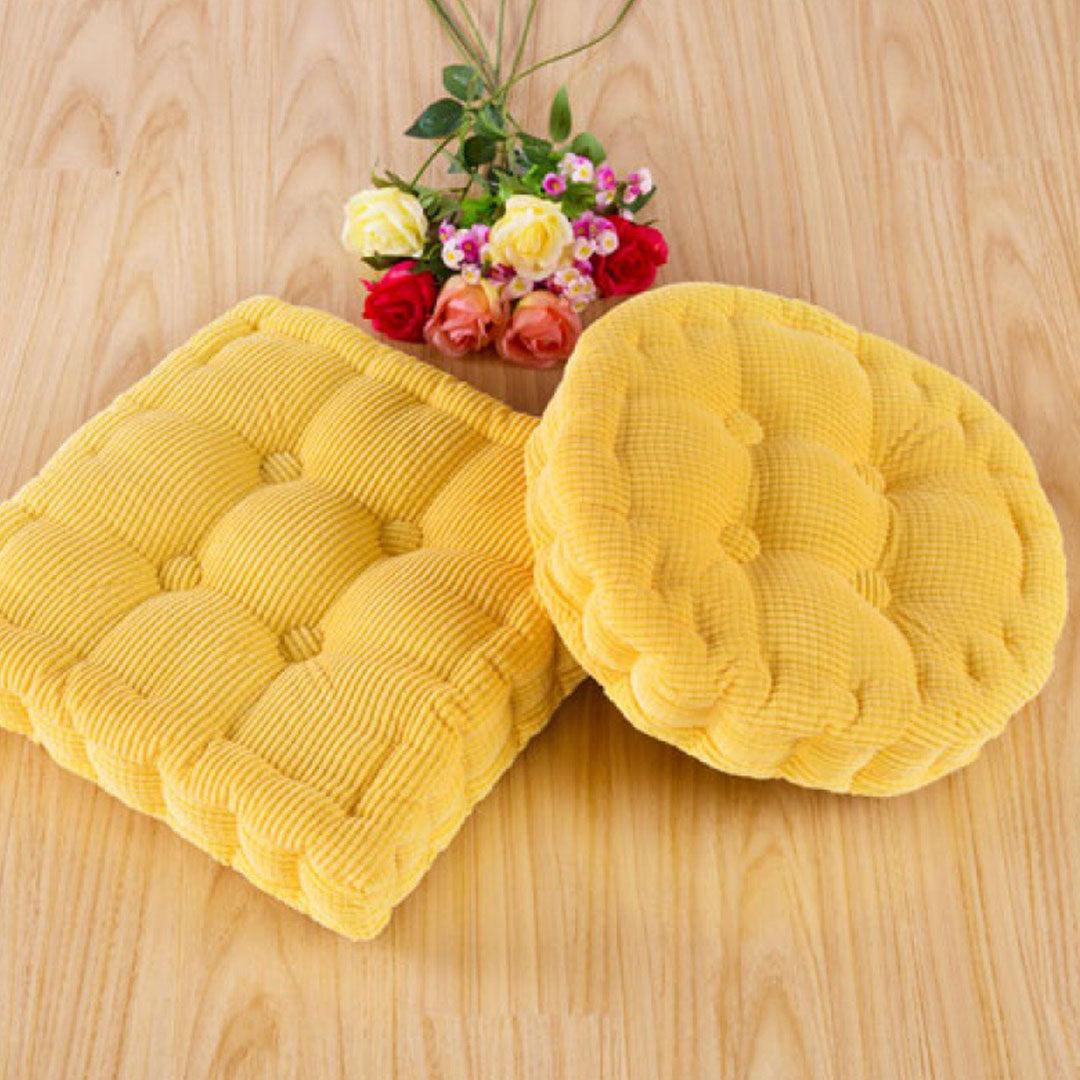 SOGA 4X Yellow Round Cushion Soft Leaning Plush Backrest Throw Seat Pillow Home Office Decor