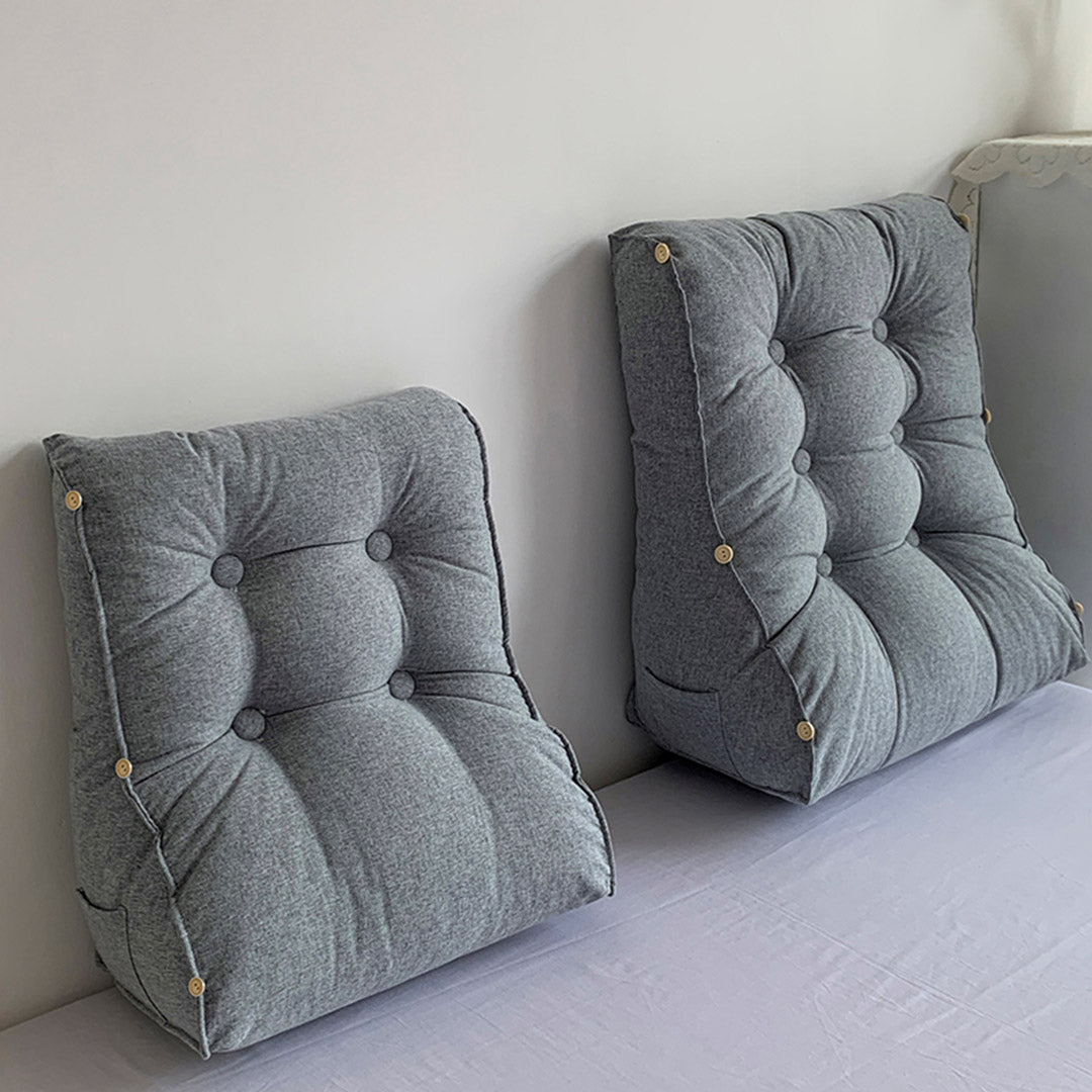 SOGA 4X 45cm Silver Triangular Wedge Lumbar Pillow Headboard Backrest Sofa Bed Cushion Home Decor