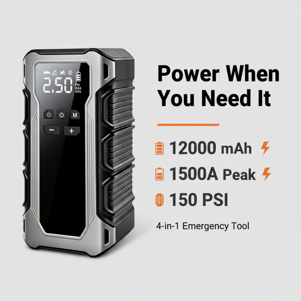 4-In-1 Jump-Starter & Tyre Inflator