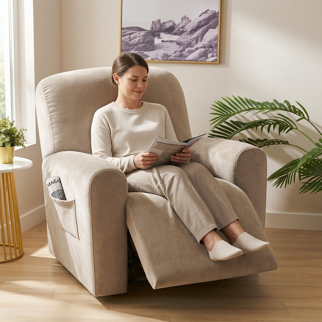 Velvet Taupe Recliner Covers