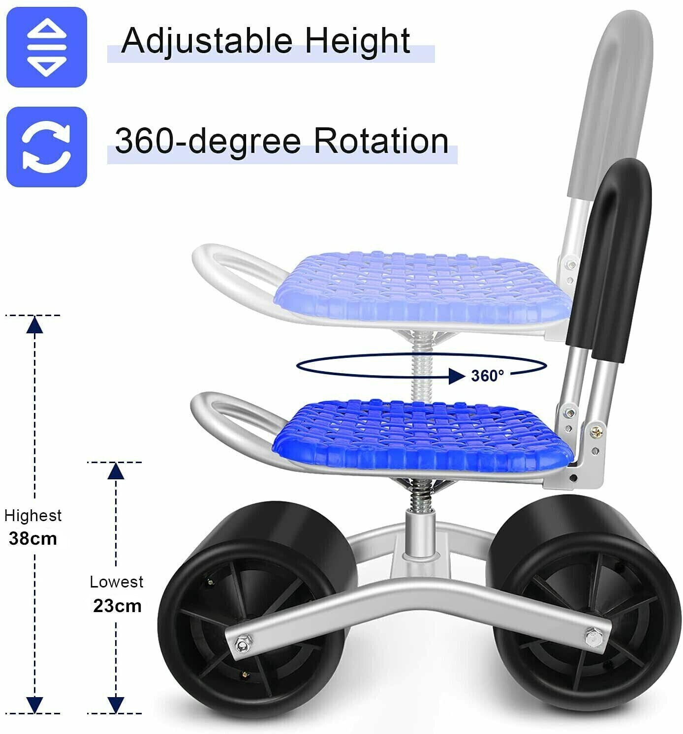 Adjustable 360Β° Rotating Gardening Seat