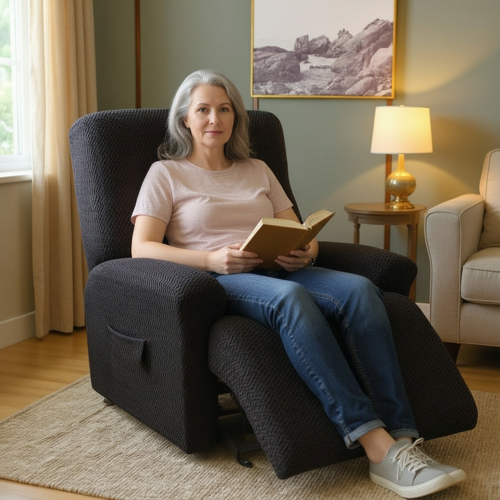 Jacquard Black Recliner Covers
