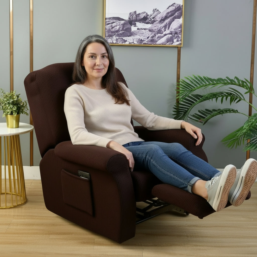 Jacquard Coffee Recliner Covers