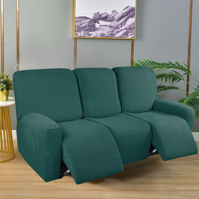 3-Seater Jacquard Lake Blue Recliner Covers