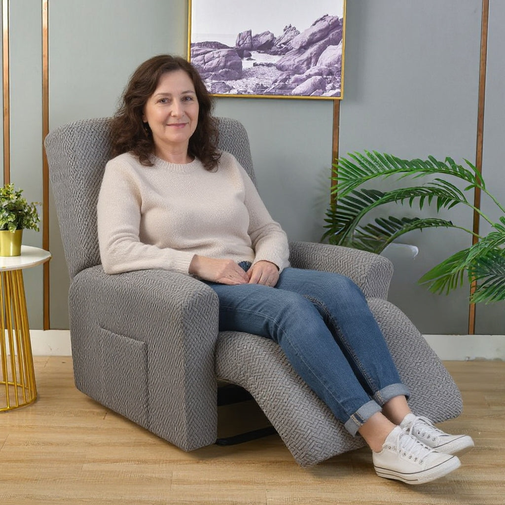 Jacquard Silver Recliner Covers