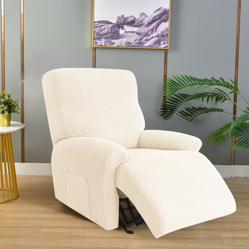 Jacquard White Recliner Covers