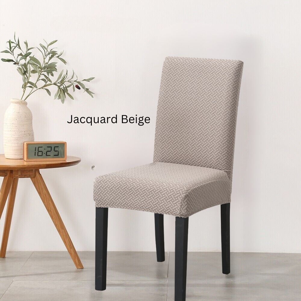 Jacquard Beige Chair Covers