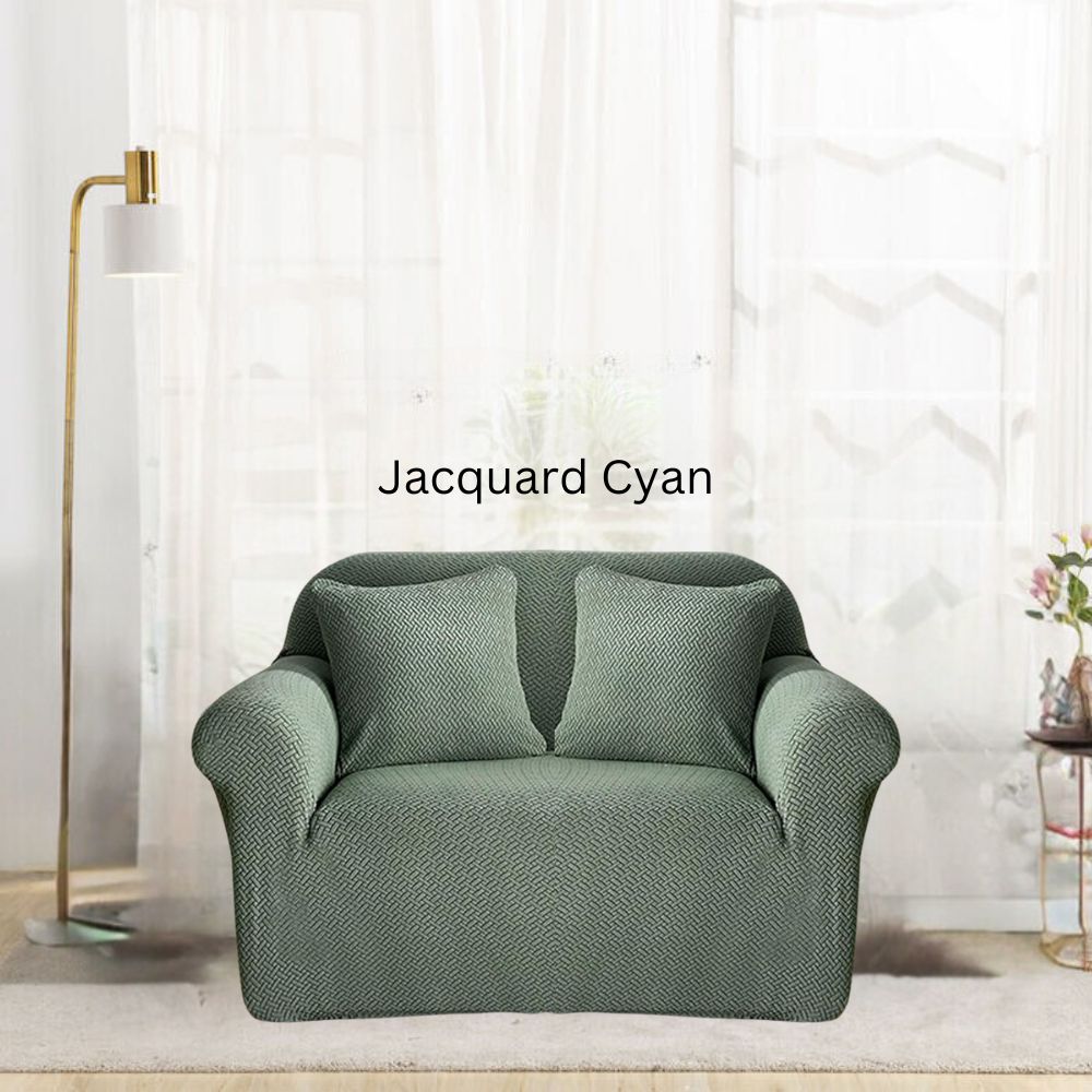 Jacquard Cyan Sofa Covers