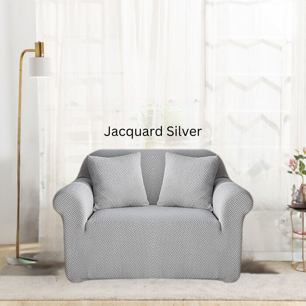 Jacquard Silver Sofa Covers