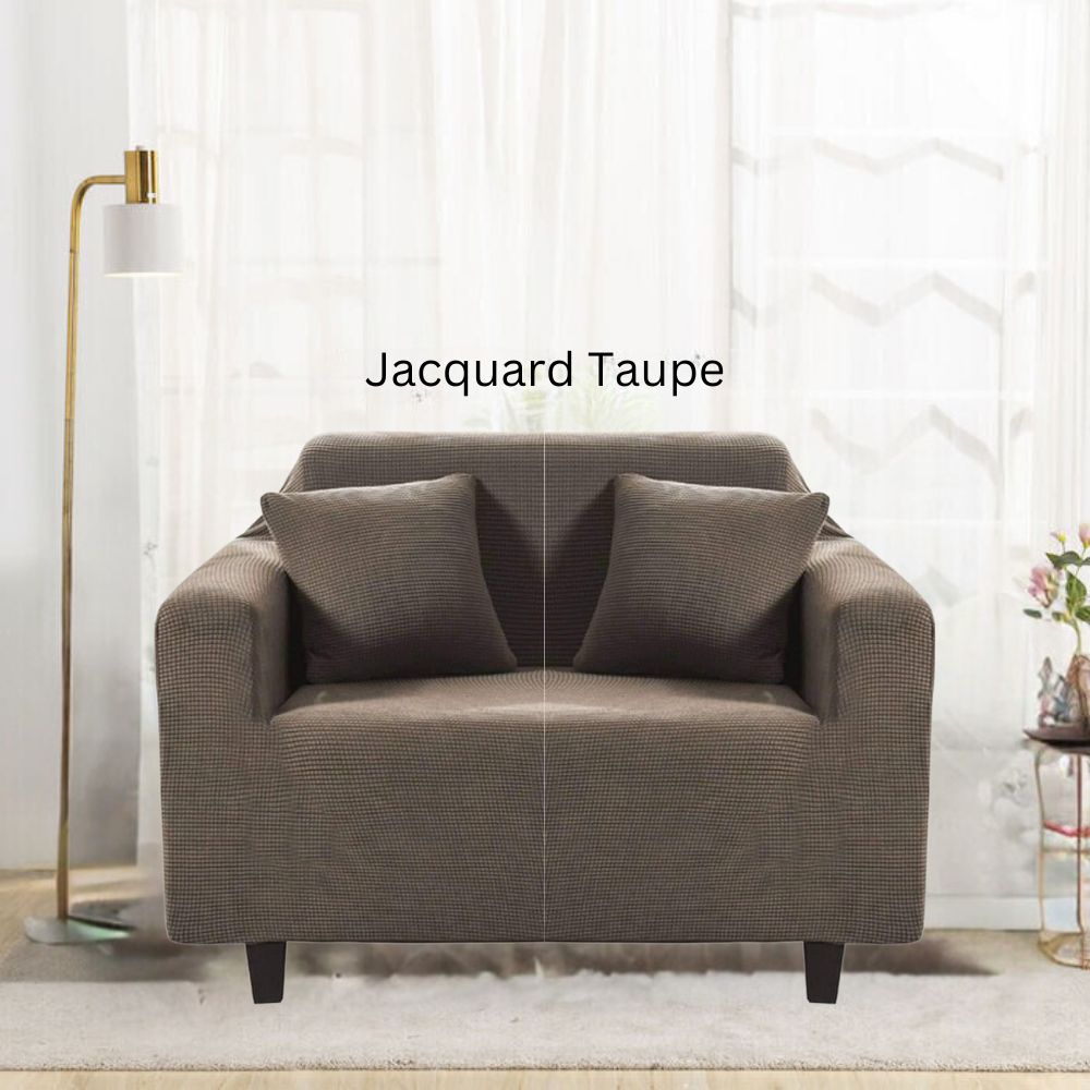 Jacquard Taupe Sofa Covers