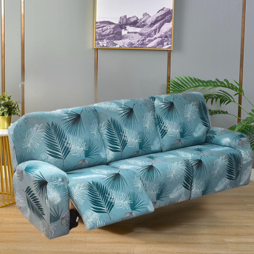 3-Seater Teal Palm Recliner Covers