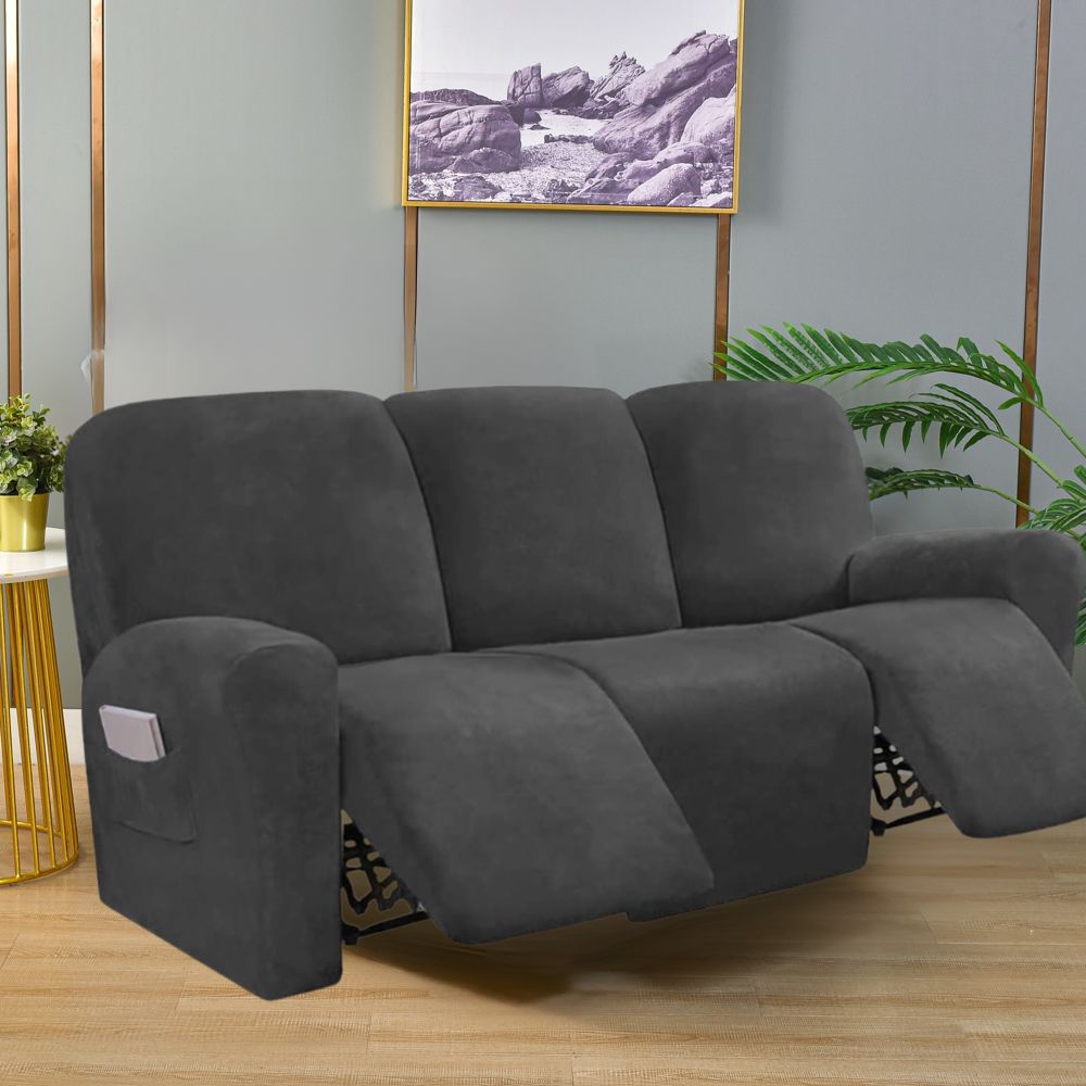 Multi-Seat Recliner Covers - Velvet Dark Grey