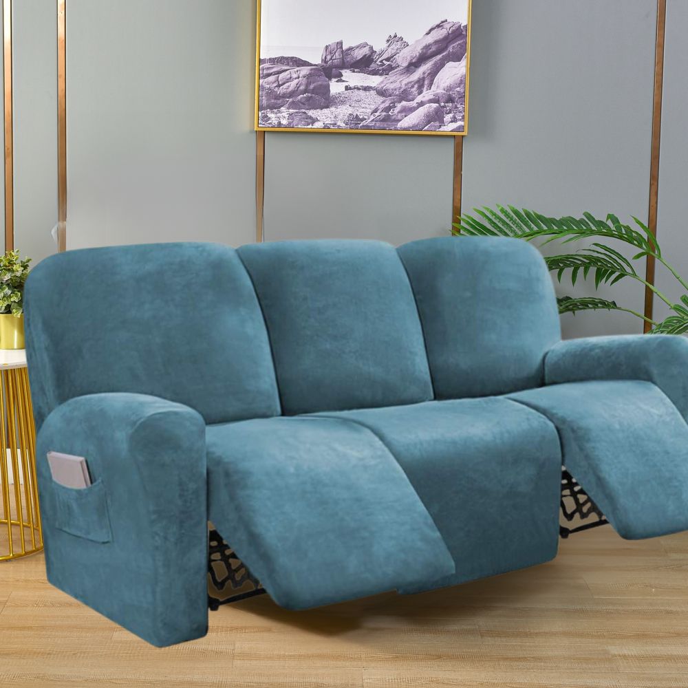 Multi-Seat Recliner Covers - Velvet Lake Blue