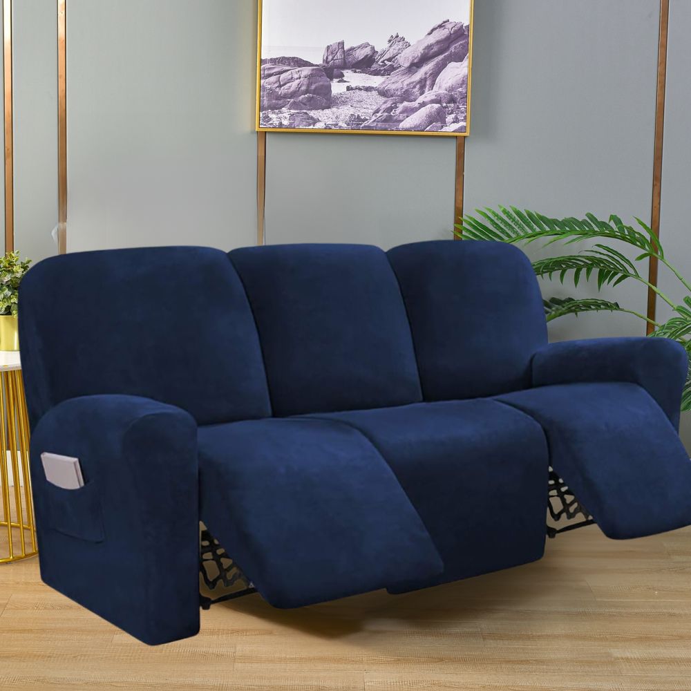 Multi-Seat Recliner Covers - Velvet Navy