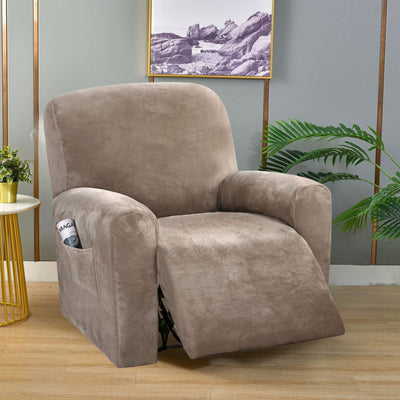 Velvet Taupe Recliner Covers