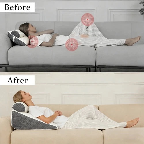 Bed Wedge Pillow - Wake Up Pain Free & Sleep Better