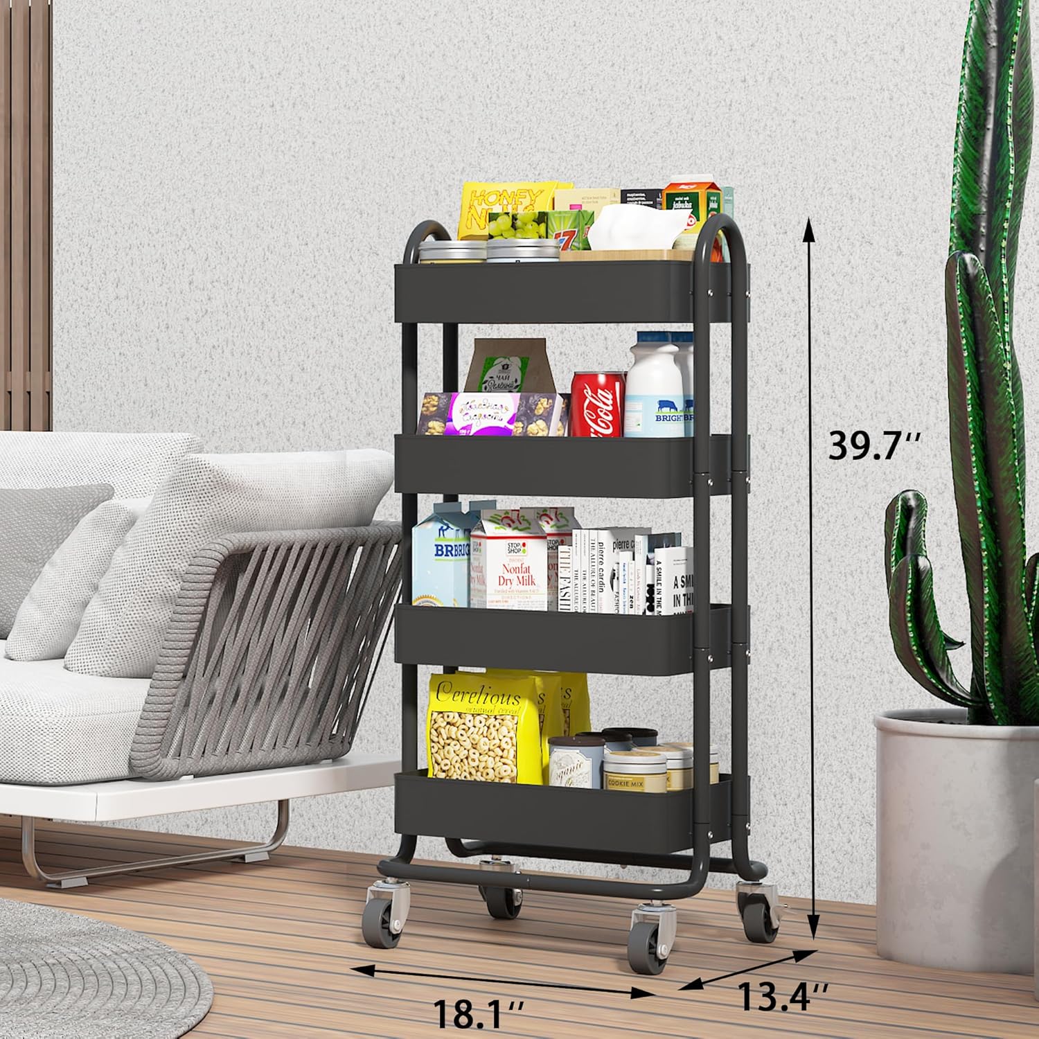 Utility Trolley Cart 4 Tiers