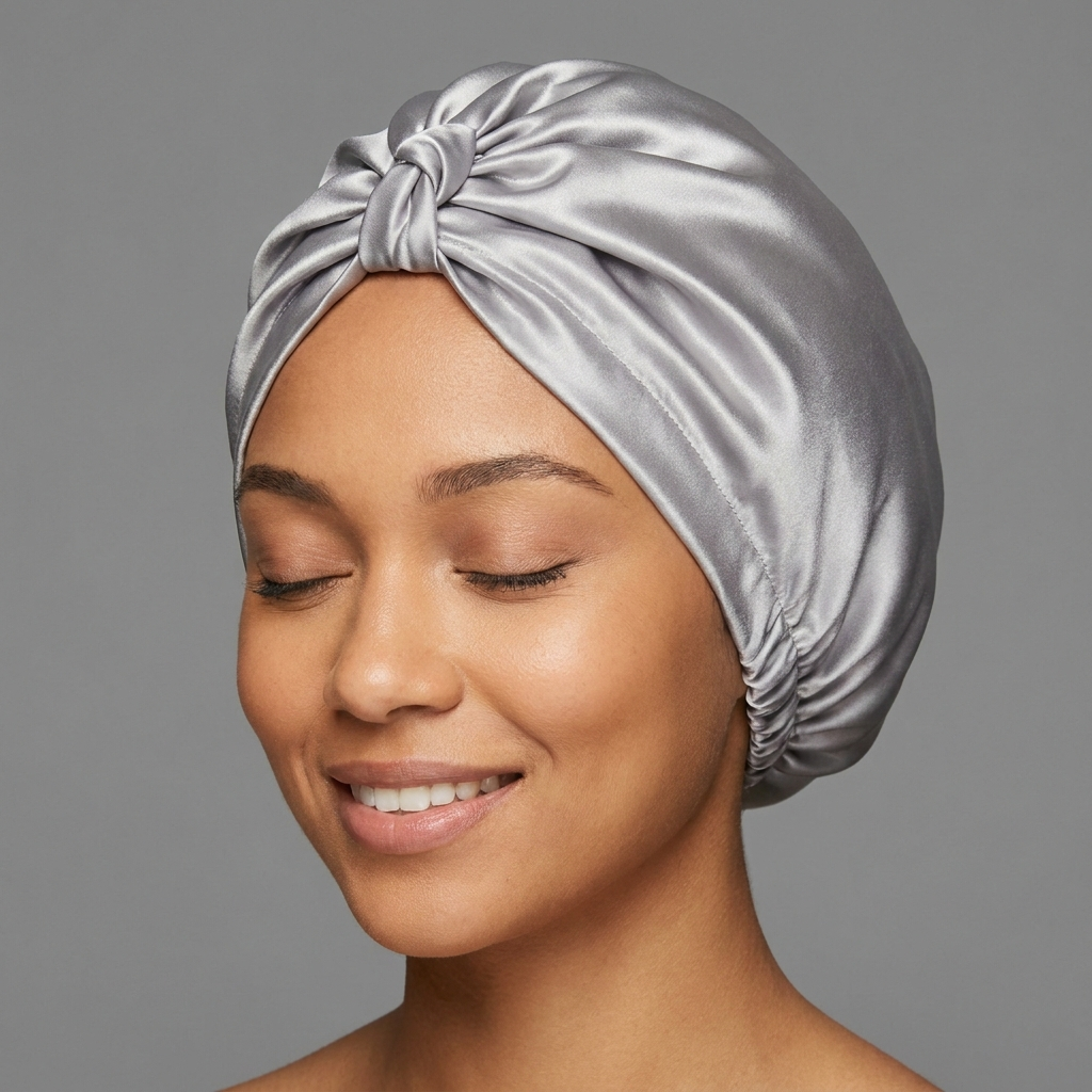 Mulberry Silk Sleep Bonnet -Stop Morning Frizz