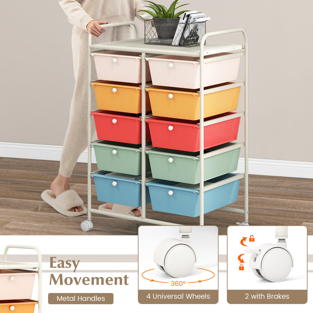 10-Drawer Utility Trolley Organiser