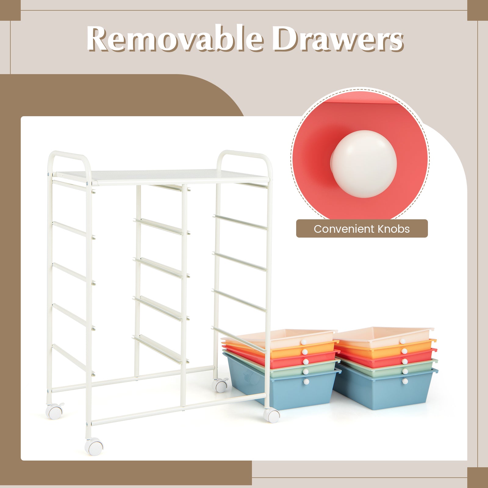 10-Drawer Utility Trolley Organiser
