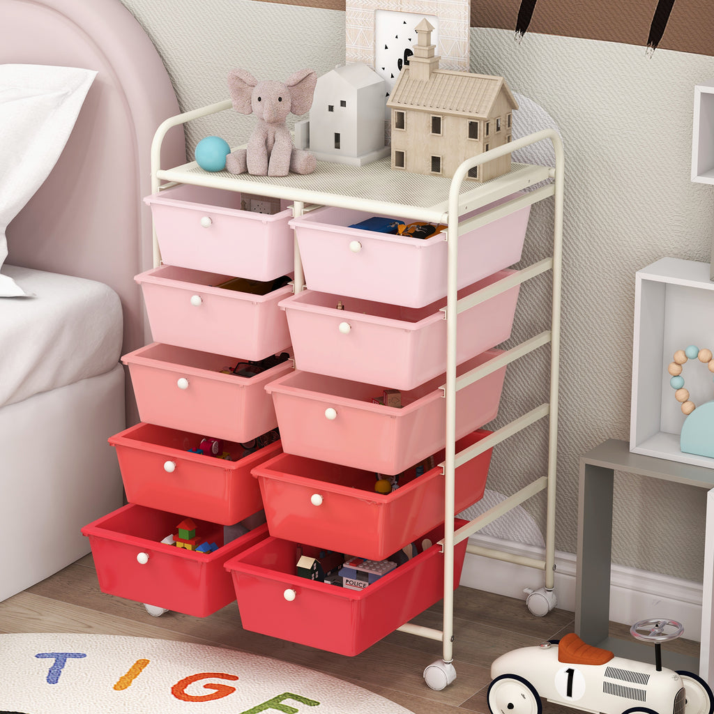 10-Drawer Utility Trolley Organiser