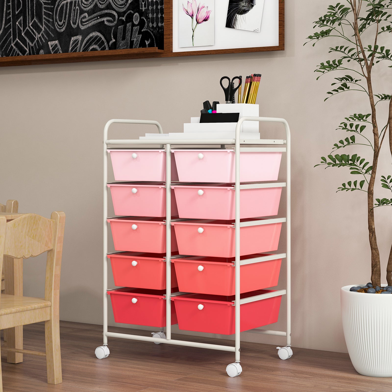 10-Drawer Utility Trolley Organiser
