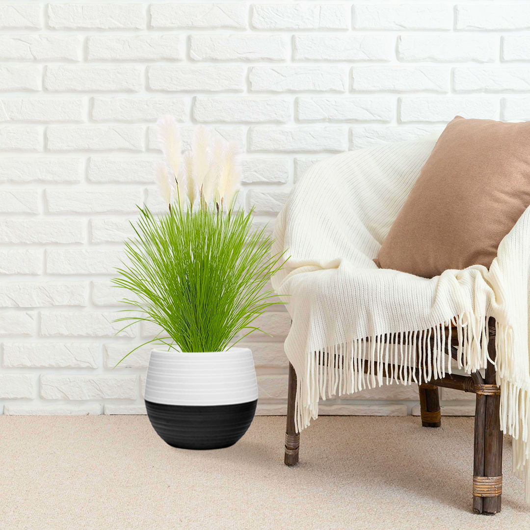 SOGA 137cm Potted Tall Silk Fake Pampas Grass, Artificial Plants Reed Greenery Flowers, Home Decor