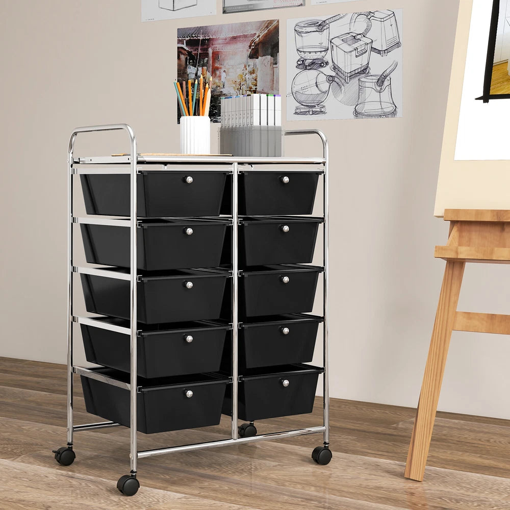 10-Drawer Utility Trolley Organiser
