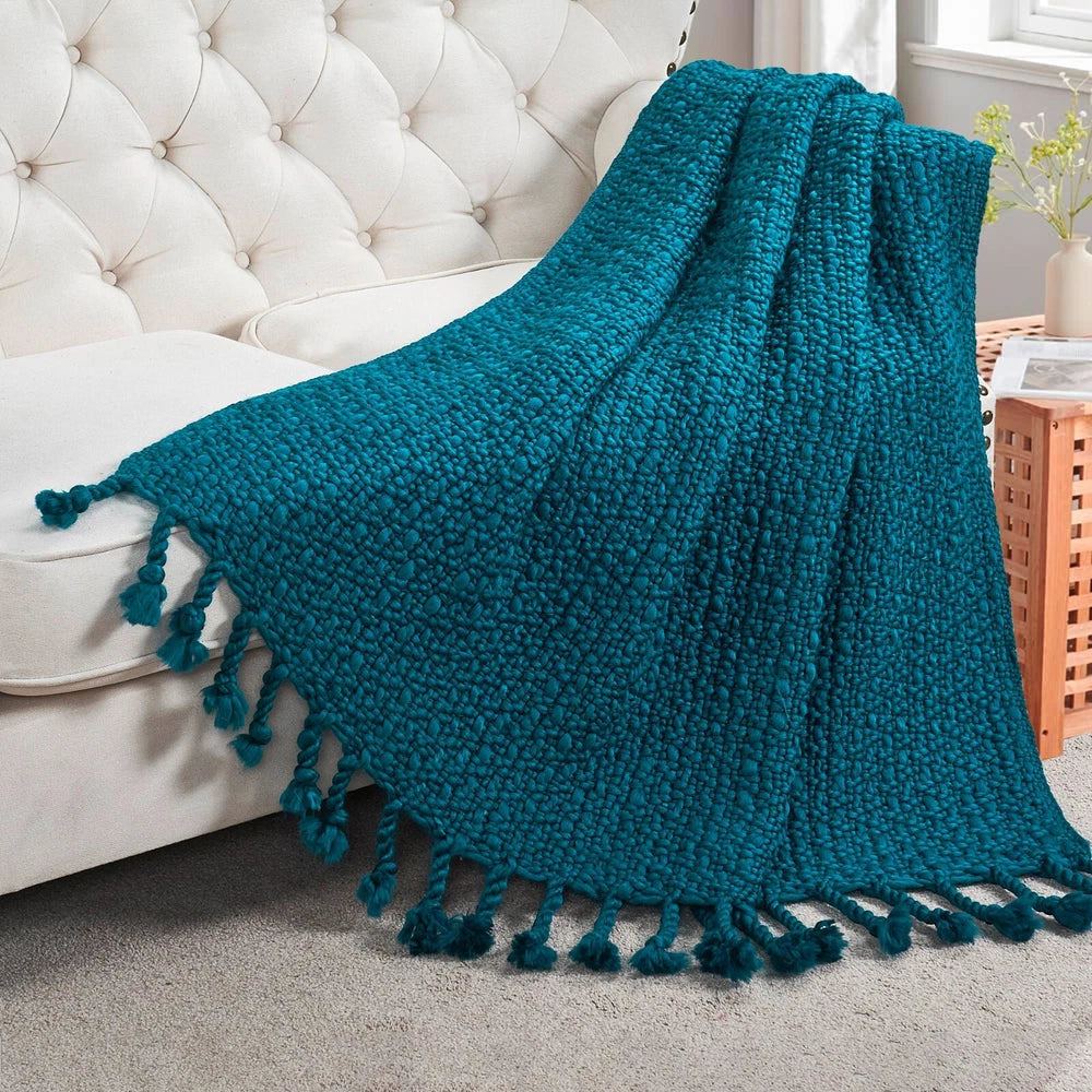 Knitted Weave Pattern Blanket