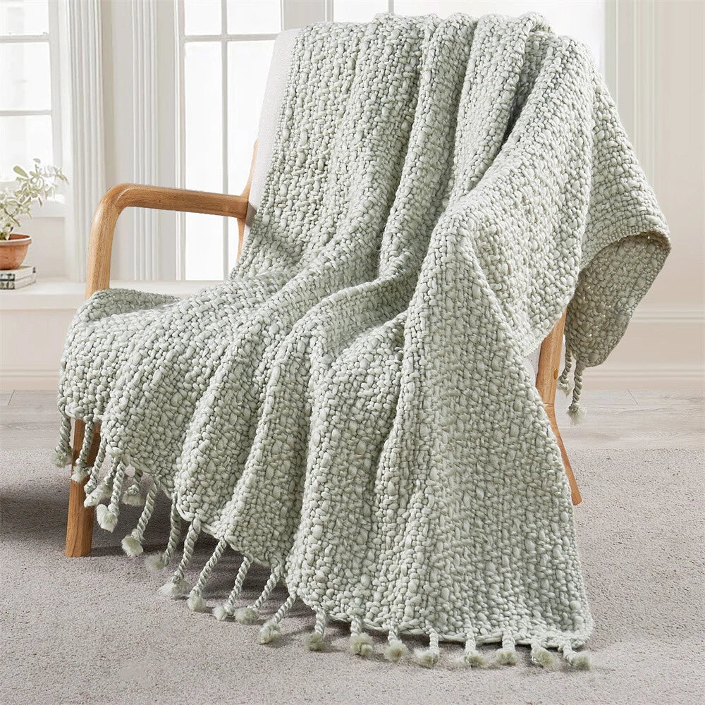 Knitted Weave Pattern Blanket