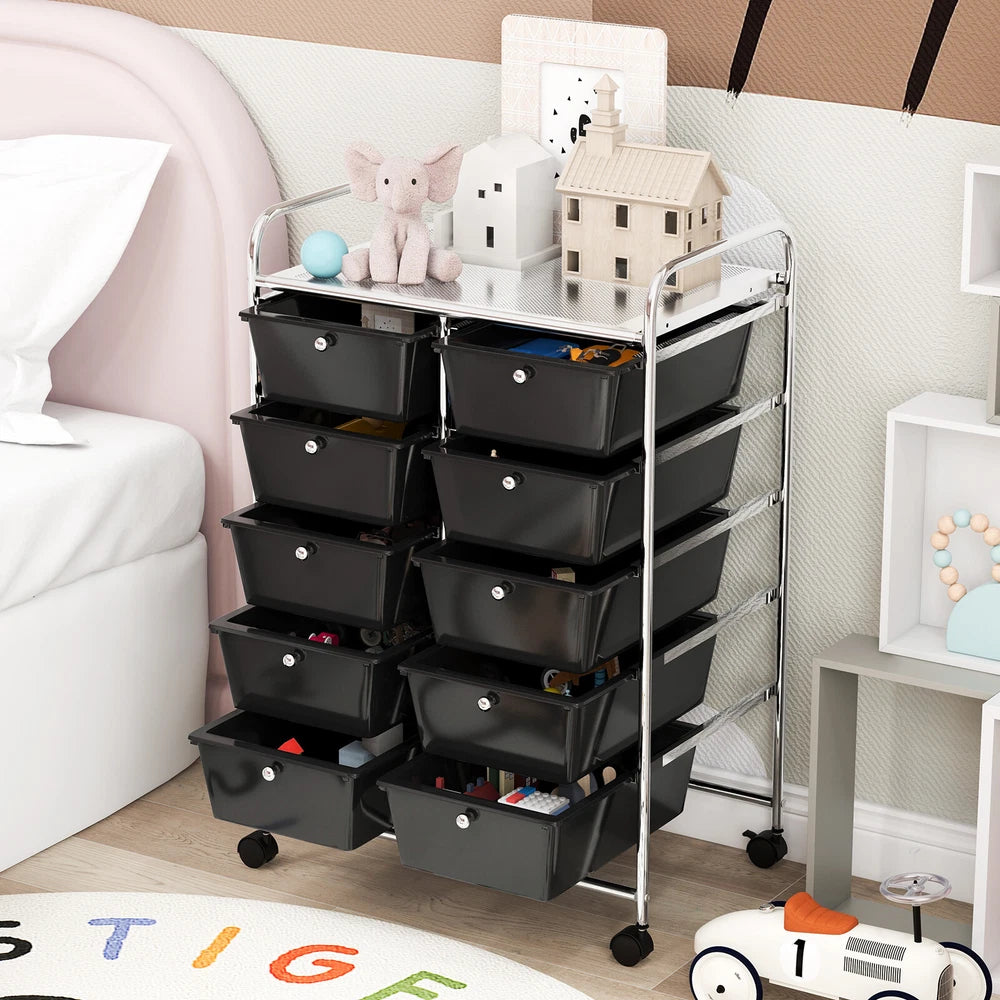 10-Drawer Utility Trolley Organiser