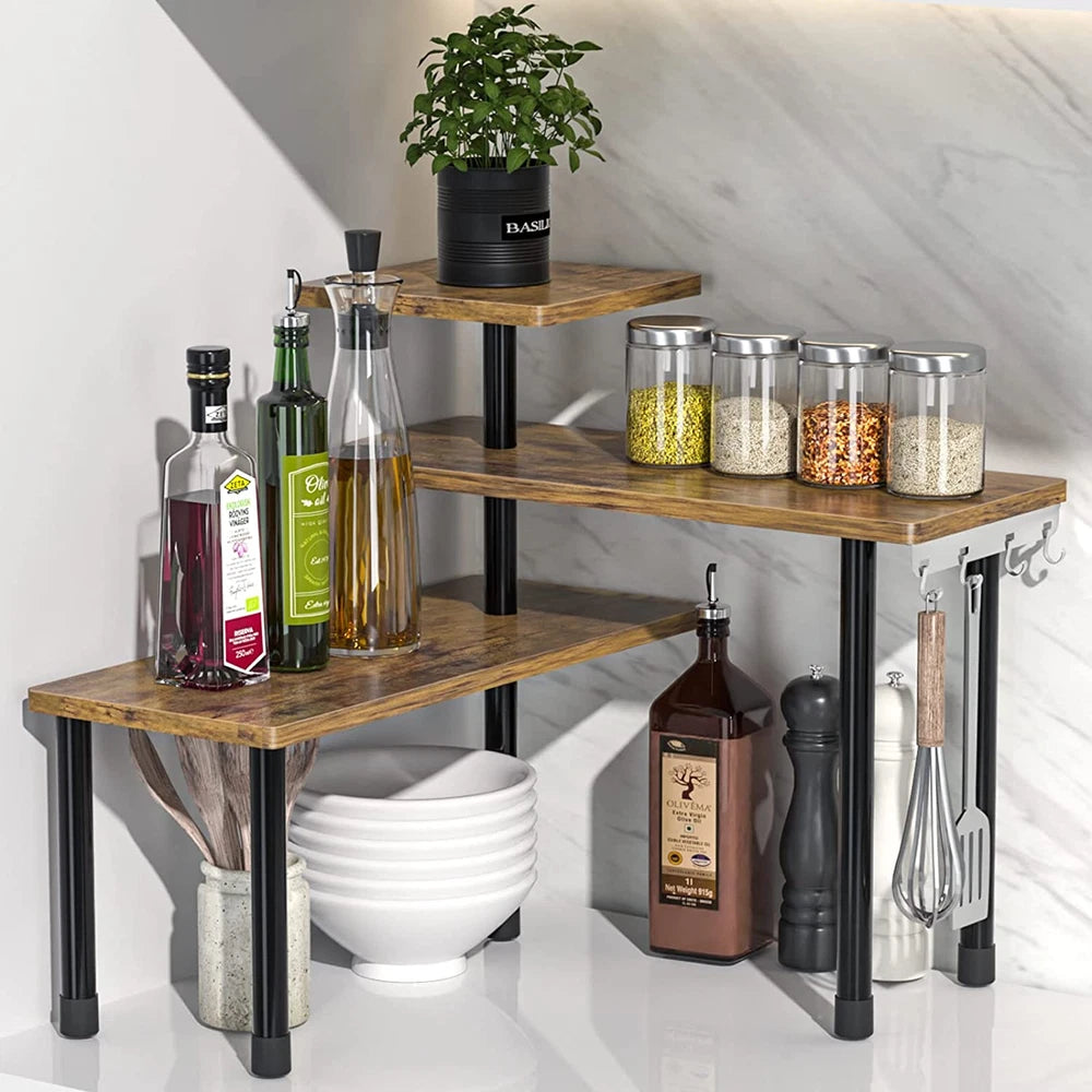 3-Tier Moveable Corner Shelf Organiser