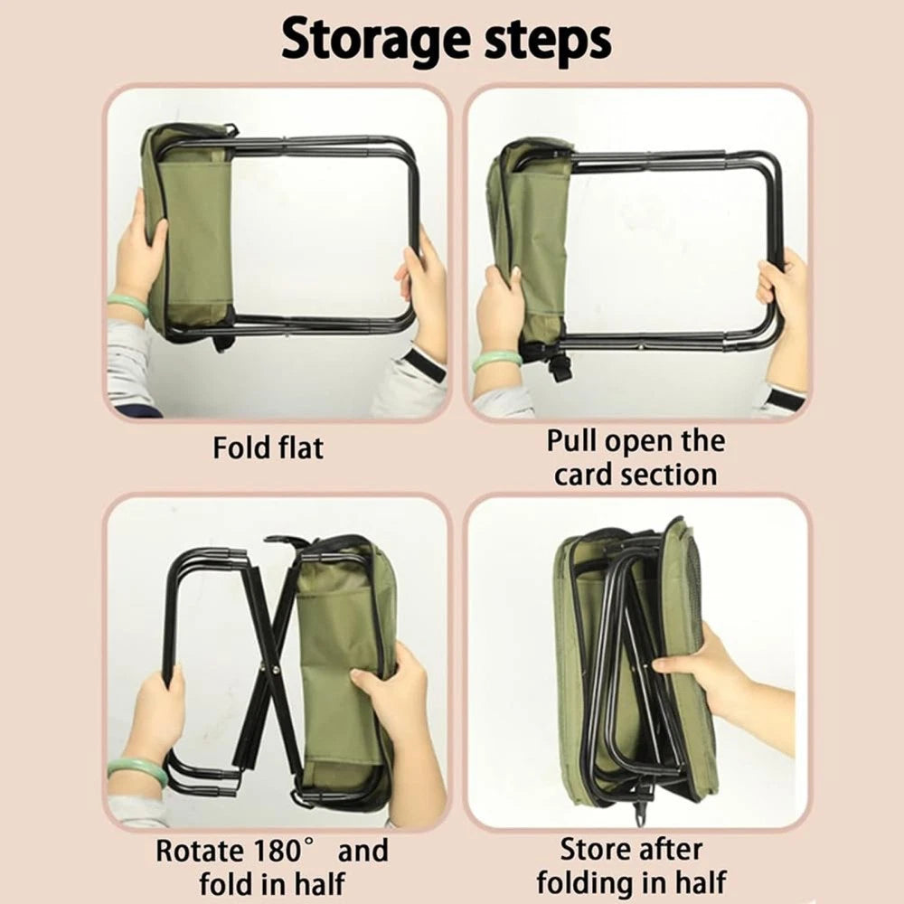 2-in-1 Foldable Backpack Stool