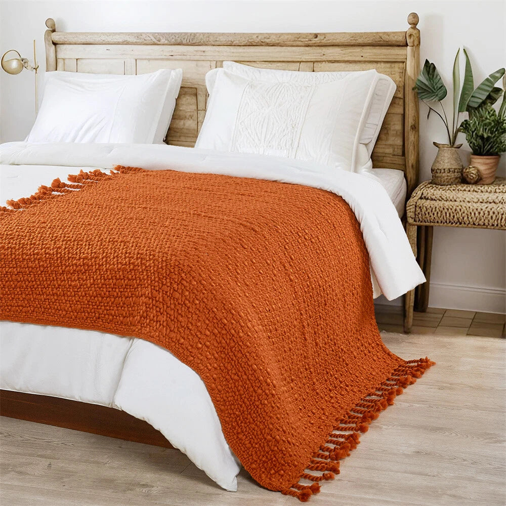 Knitted Weave Pattern Blanket