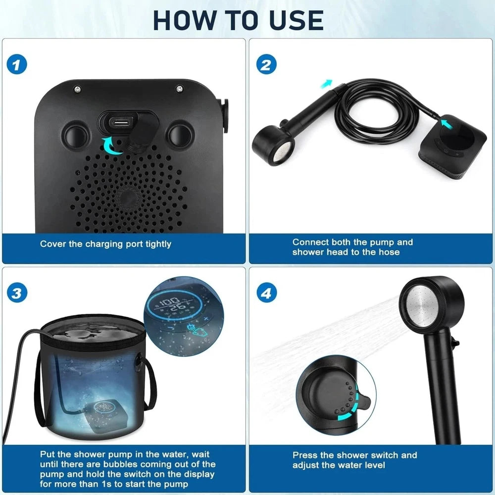 Rechargeable Shower Pump